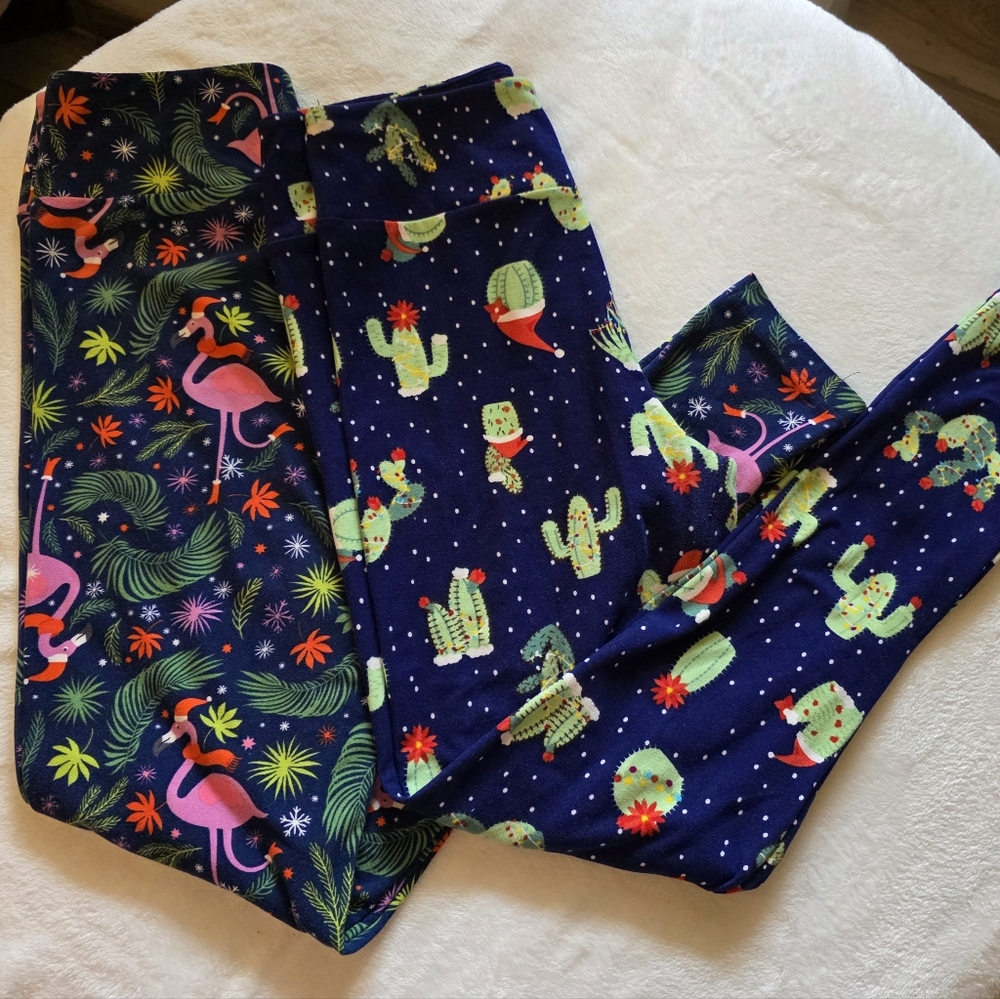 Two Christmas One Size Leggings